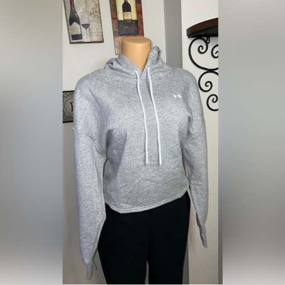 SOLD-NWT Under Armour hoodie gray ultra soft cotton blend fleece size XL - Picture 3 of 6